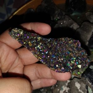 Aura quartz titanium coated crystal mineral